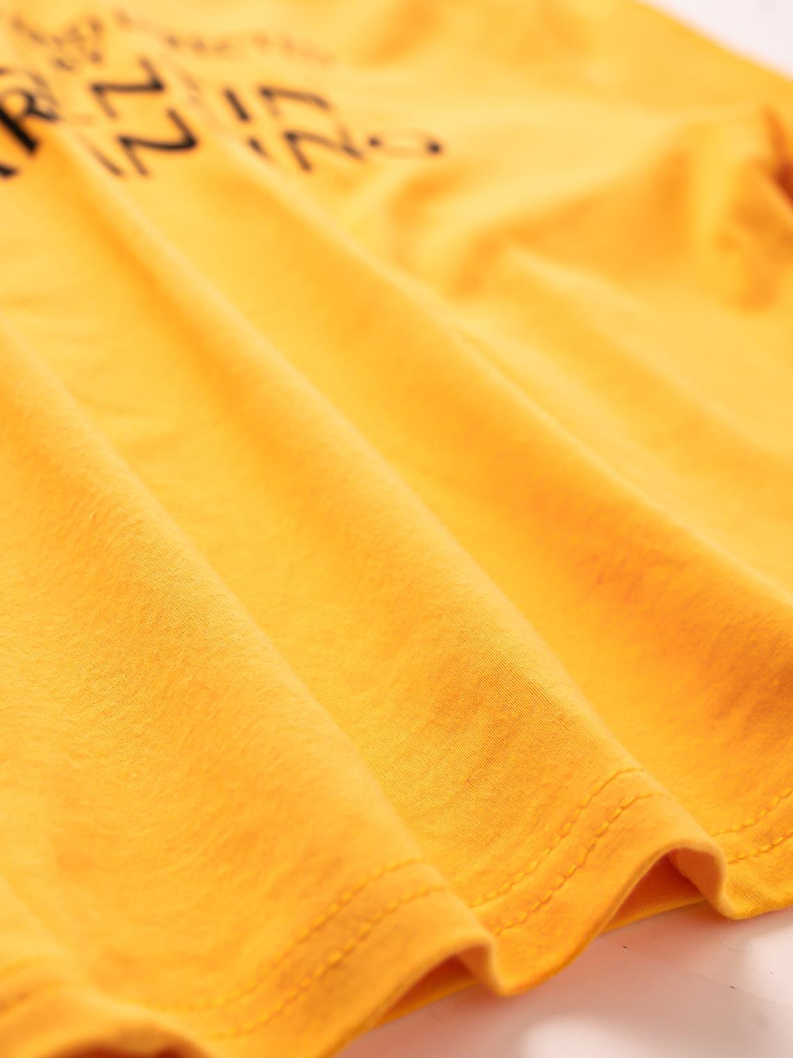 【Final Sale】Y2K Yellow Perkins Collar Letter Top T-Shirt