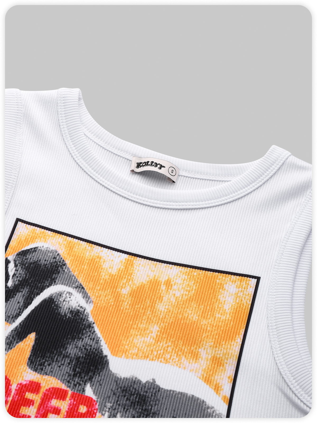 Street White Figure Letter Top Tank Top & Cami