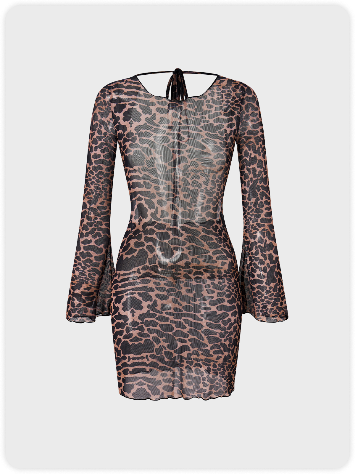Street Leopard Leopard Backless Dress Mini Dress