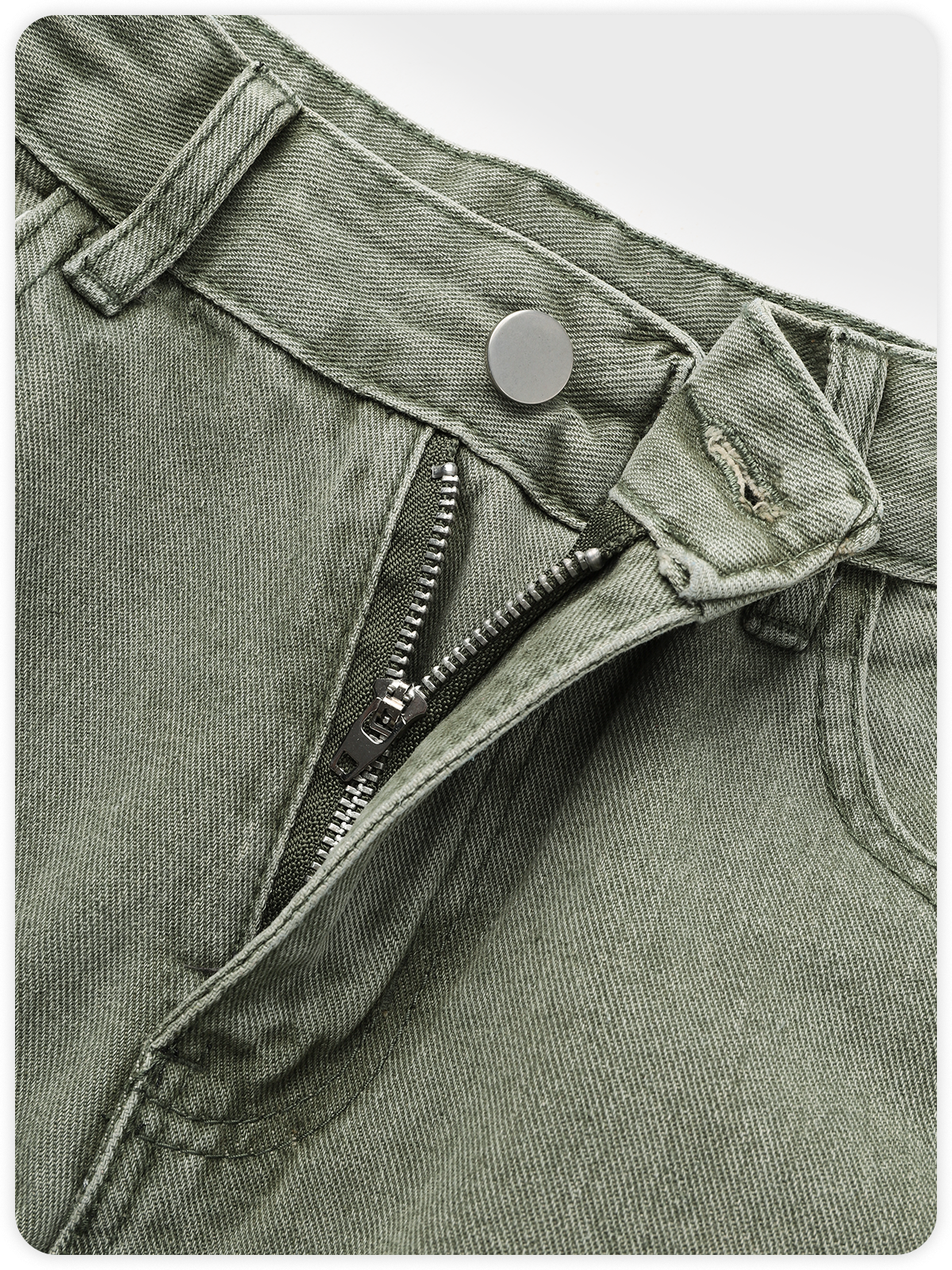 Street Green Pockets Bottom Pants