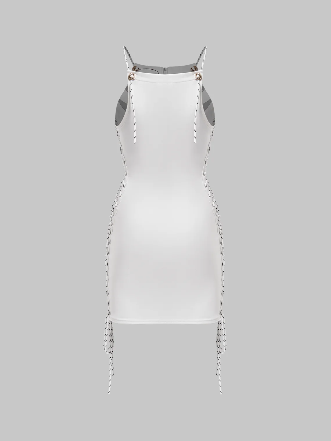 【Final Sale】Edgy White Letter Cut Out Dress Mini Dress