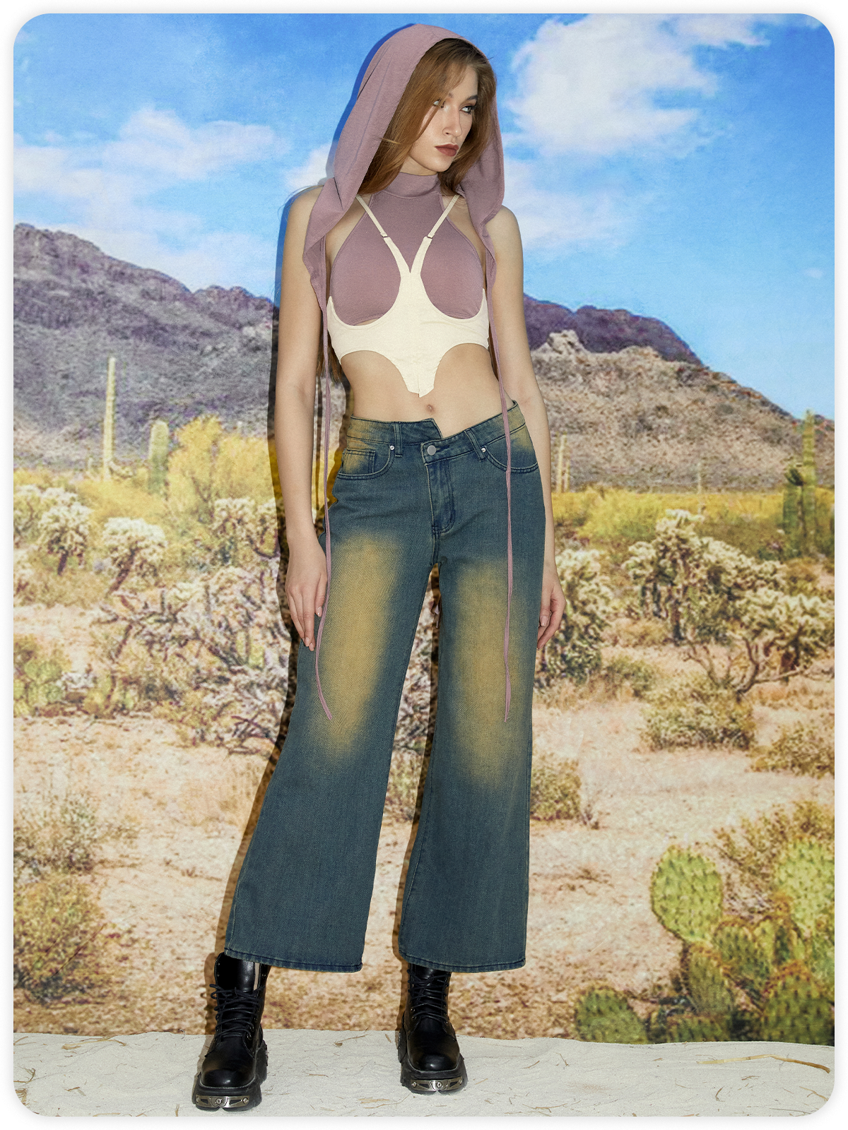 Punk Apricot Hooded Top Tank Top & Cami