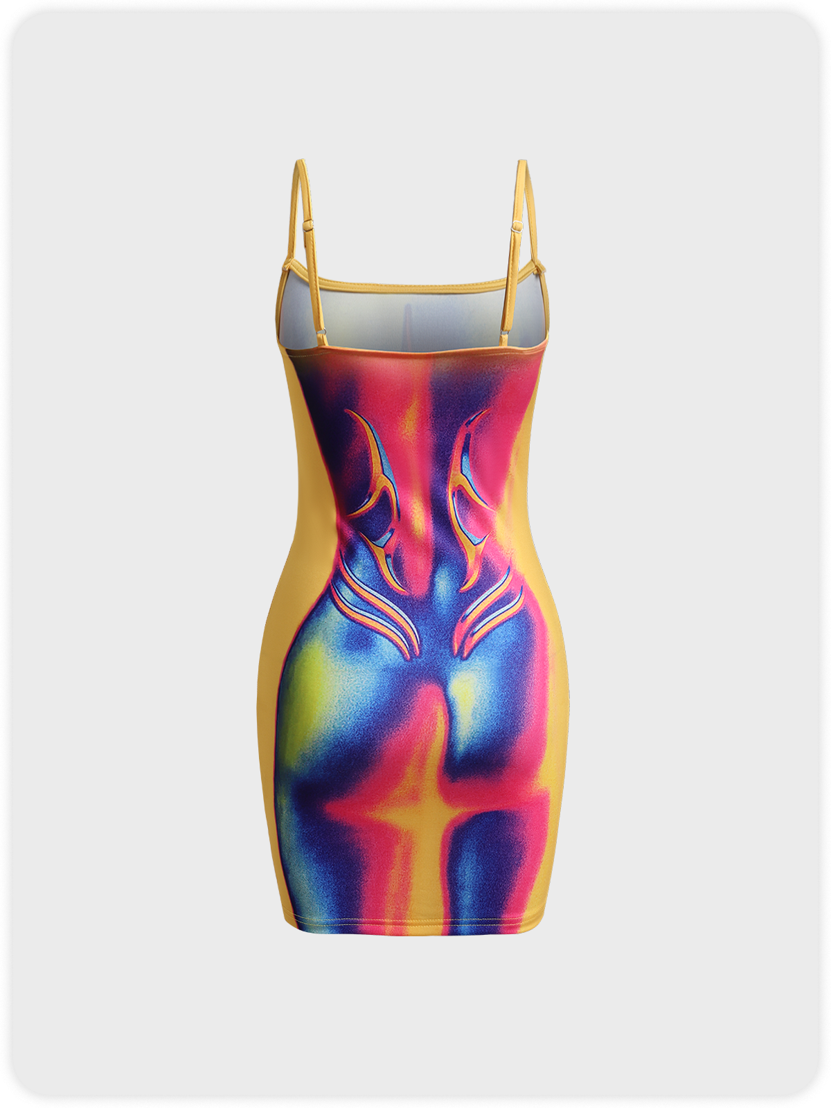 Edgy Multicolor Thermal body print Dress Mini Dress | kollyy