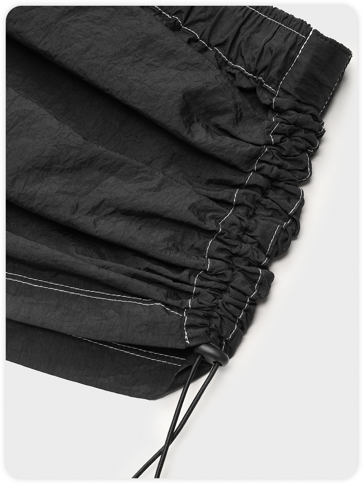 【Final Sale】Street Black Drawstring Bottom Skirt