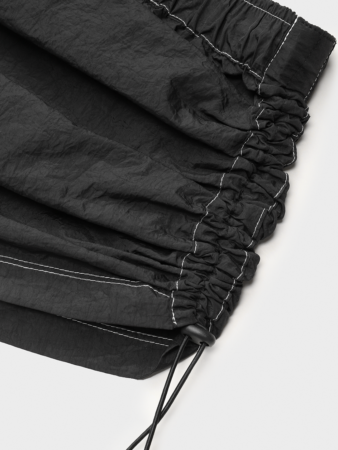 Street Black Drawstring Bottom Skirt