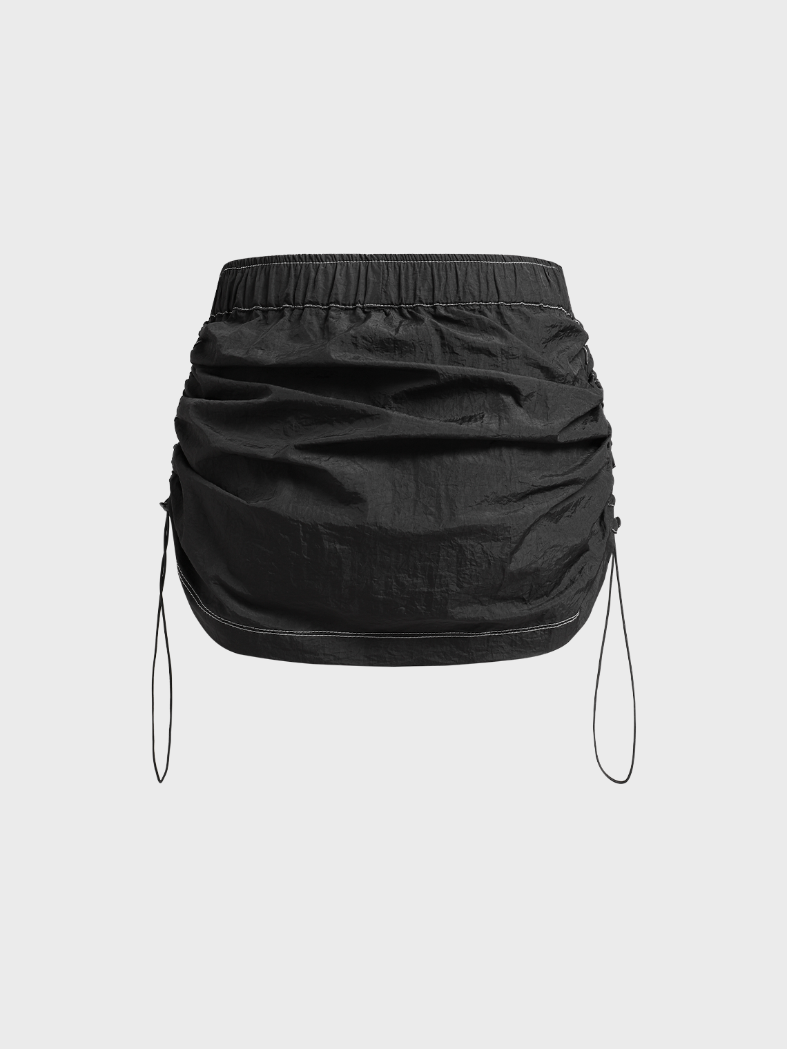 Street Black Drawstring Bottom Skirt