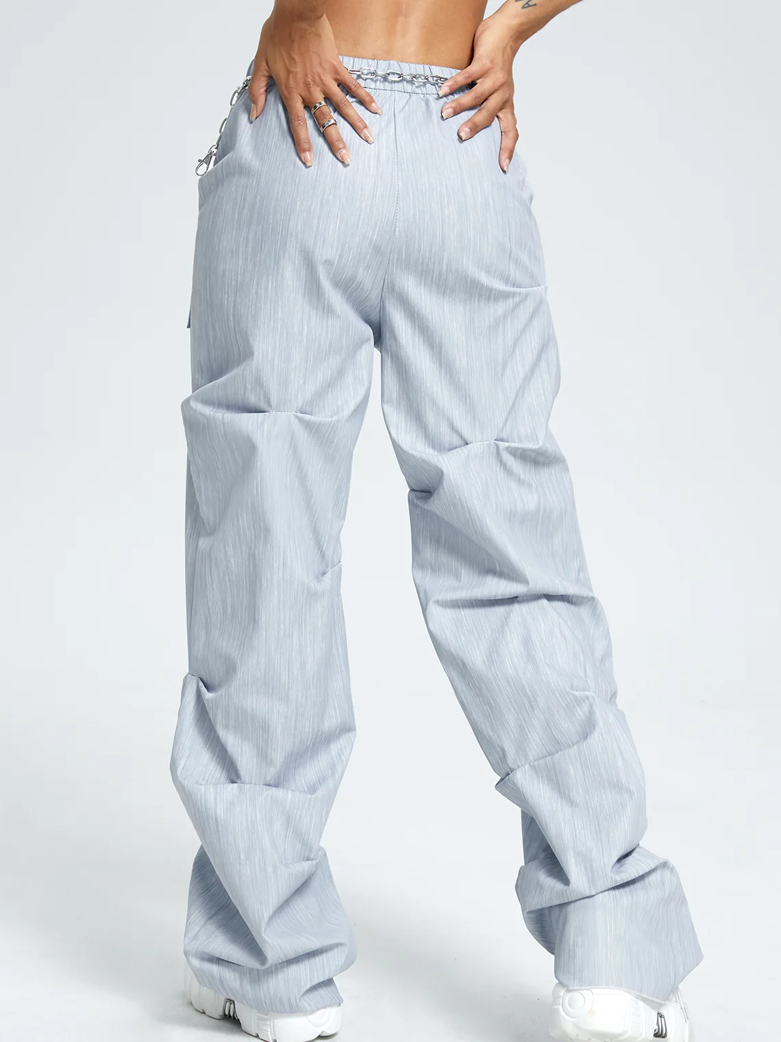 【Final Sale】Street Gray Wrinkle Bottom Pants