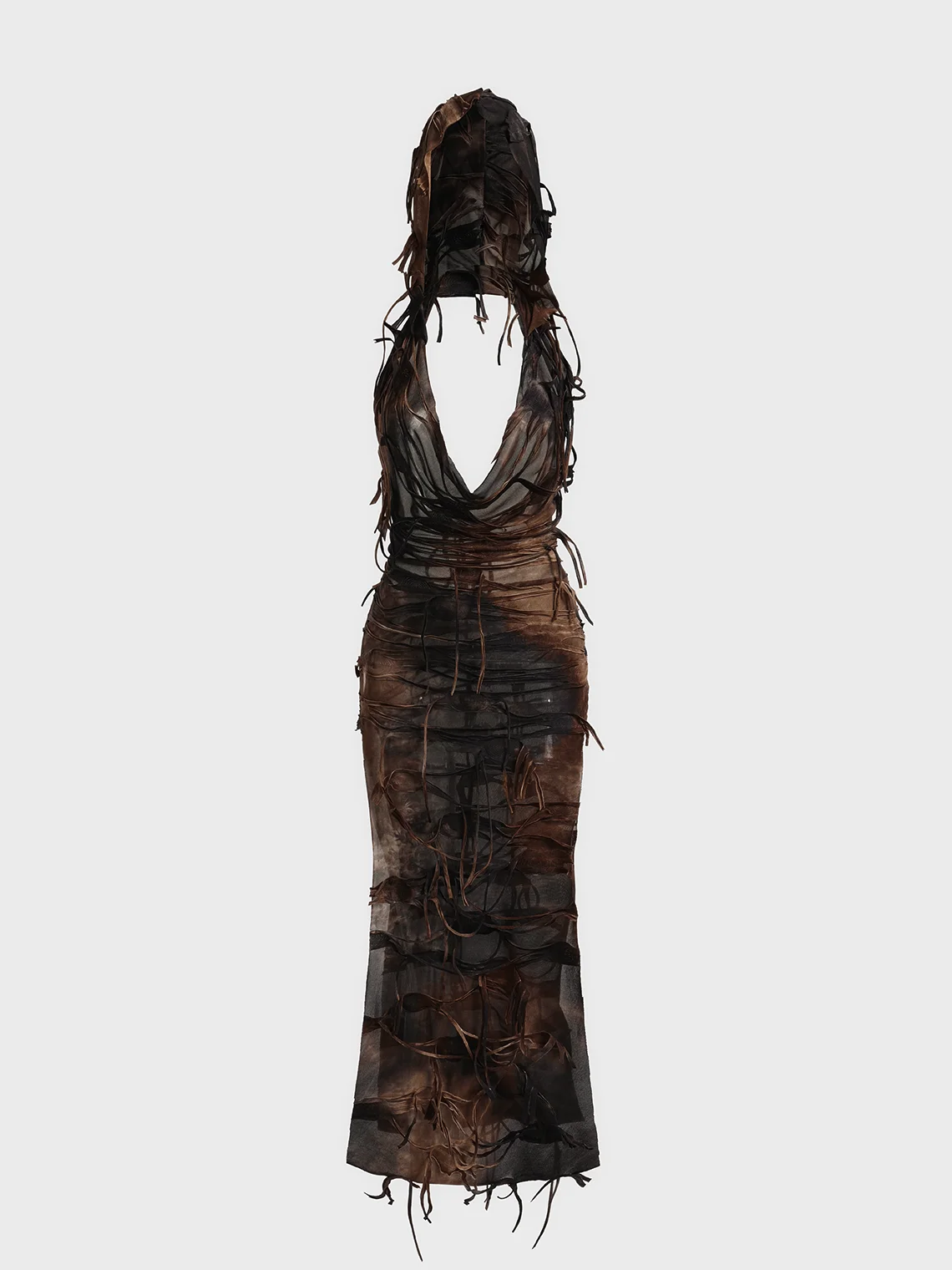 【Final Sale】Street Brown Cut out Dress Midi Dress