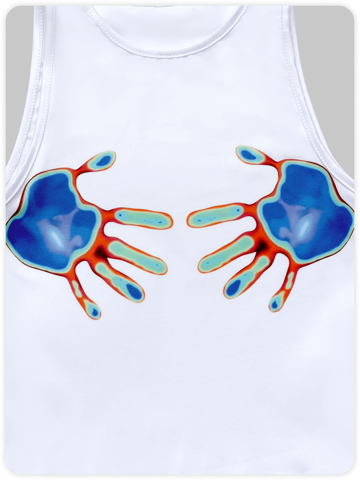 Edgy Blue Thermal hand print Top Tank Top & Cami