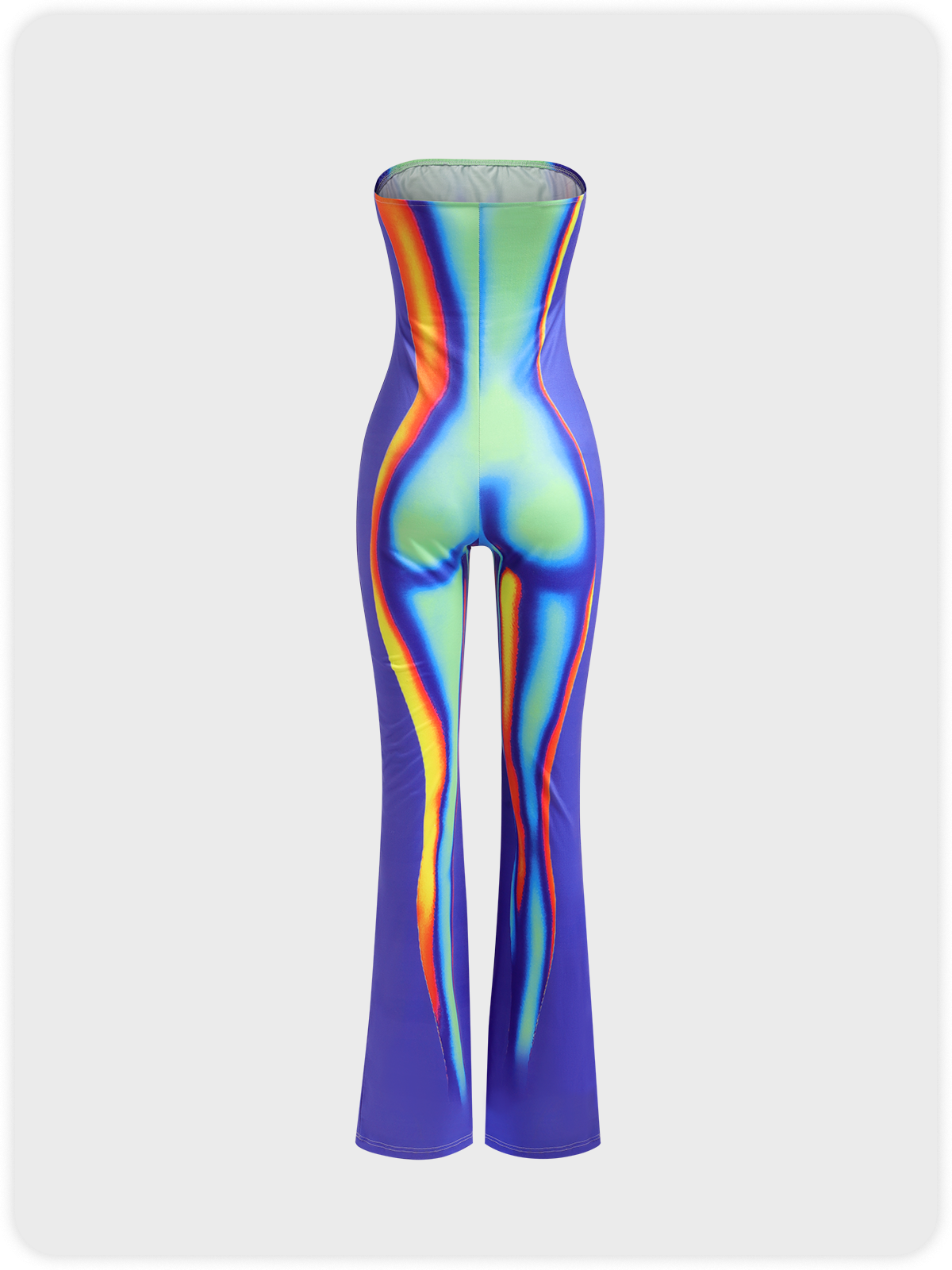 Edgy Multicolor Body print Tube Jumpsuit