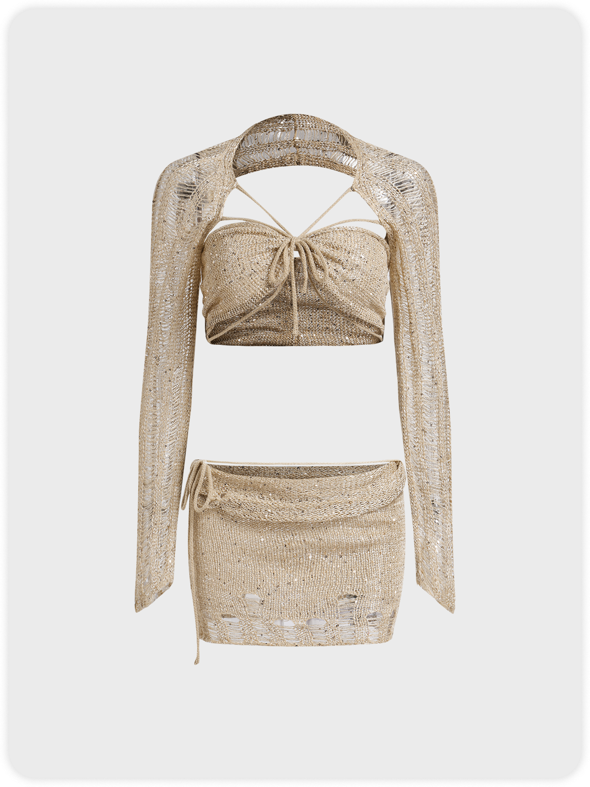 Y2k Camel Two-Piece Set