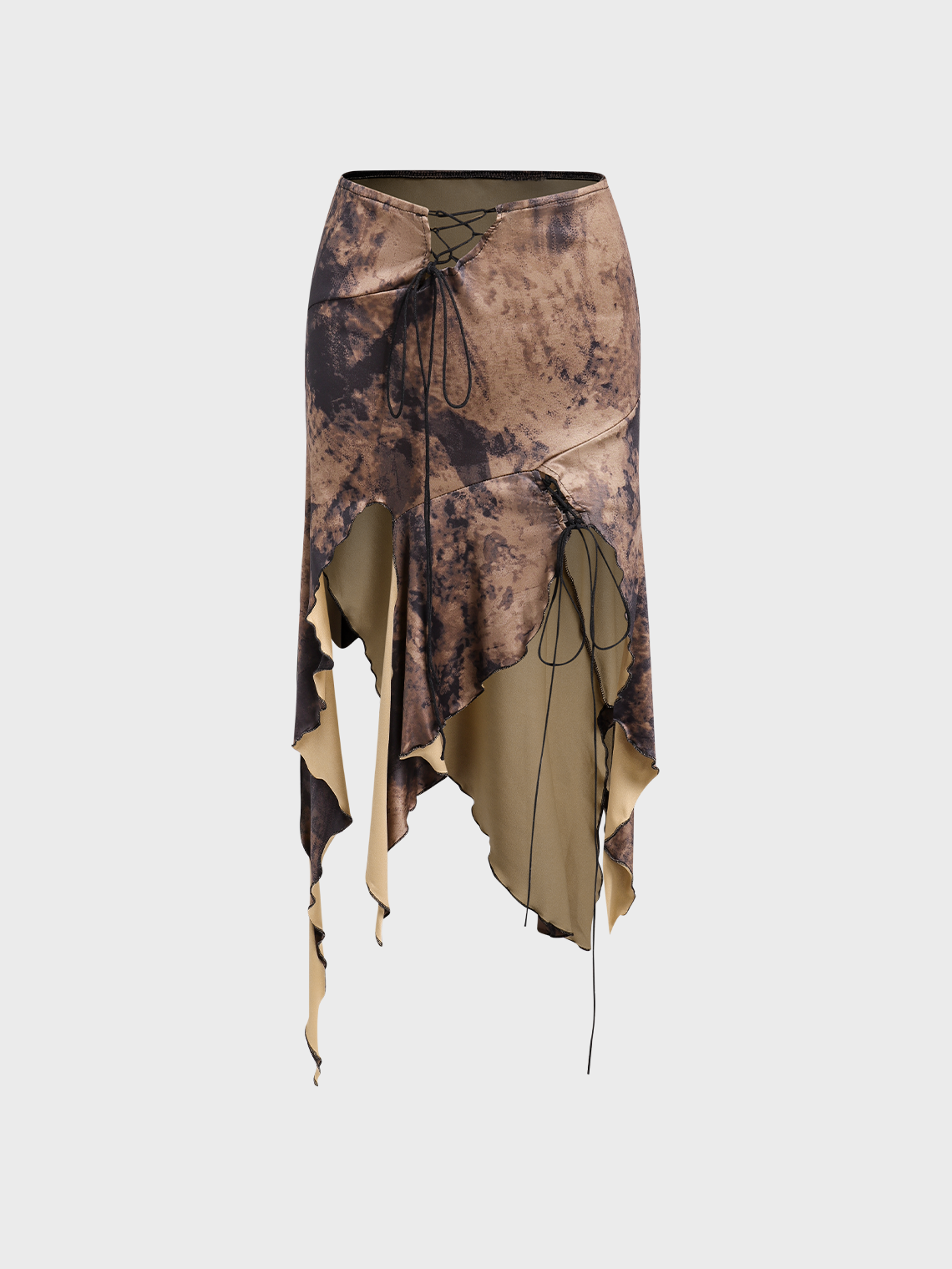 【Final Sale】Y2k Brown Slit Bottom Skirt