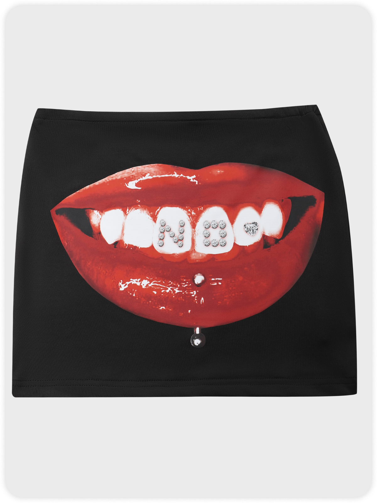Edgy Black Body print Bottom Skirt