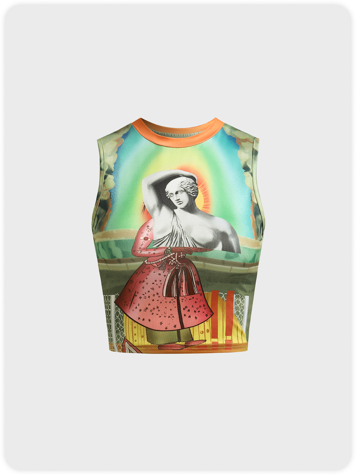 Tight Y2K Statue Crew Neck Tank Top