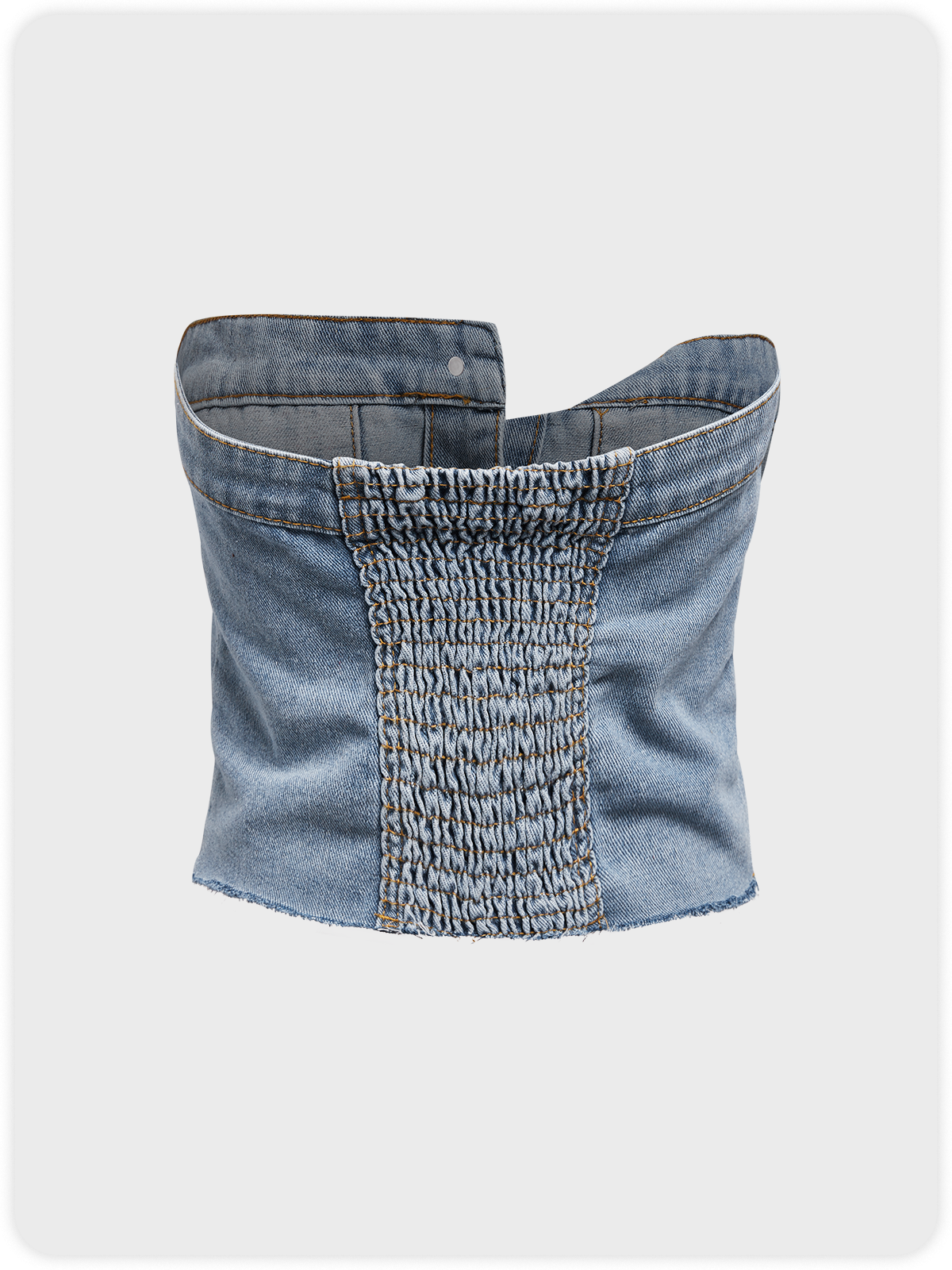 Street Blue Denim Button Top Women Top