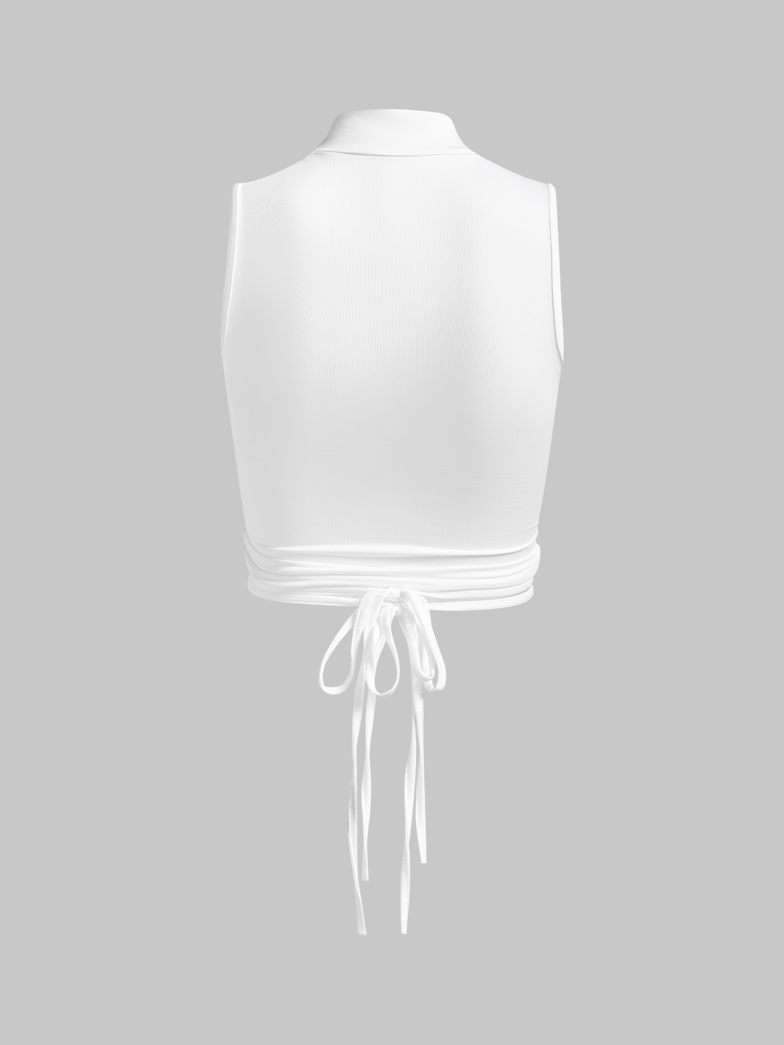 【Final Sale】Y2k White Lace up Wrinkled Top Tank Top & Cami