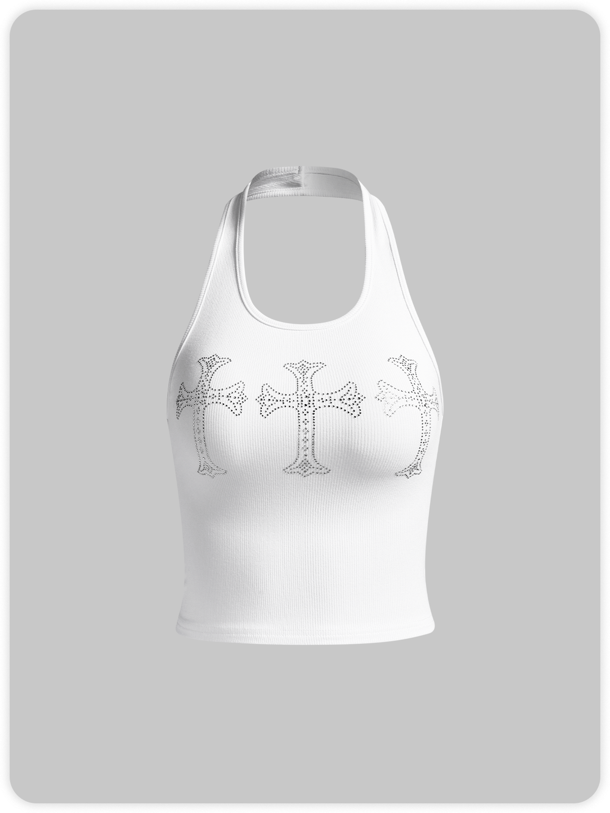 Street White Cross Top Tank Top & Cami