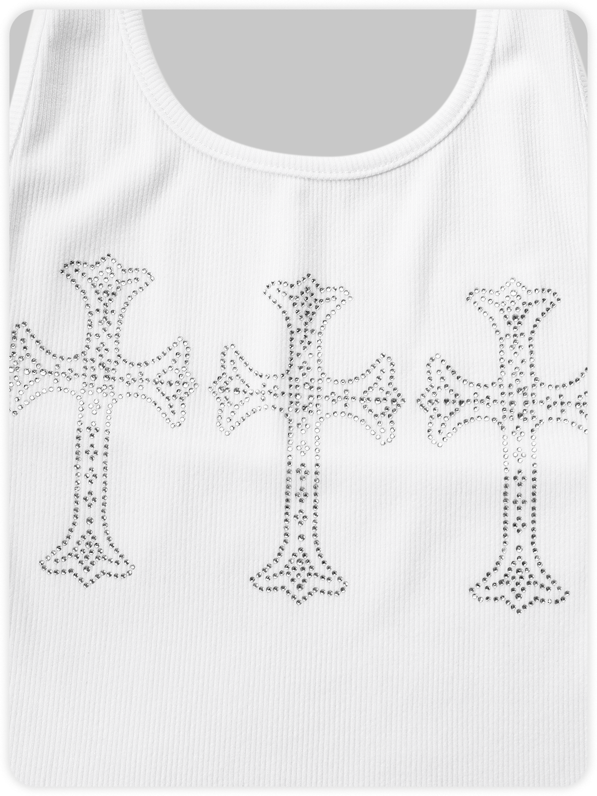 Street White Cross Top Tank Top & Cami