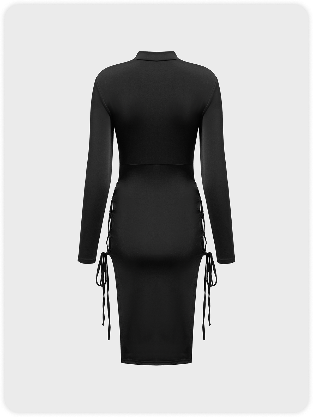 【Final Sale】Y2k Black Lace up Cut out Dress Midi Dress