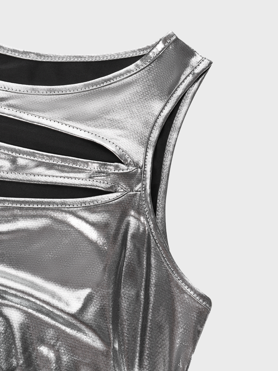 【Final Sale】Street Silver Cut out Reversible Top Tank Top & Cami