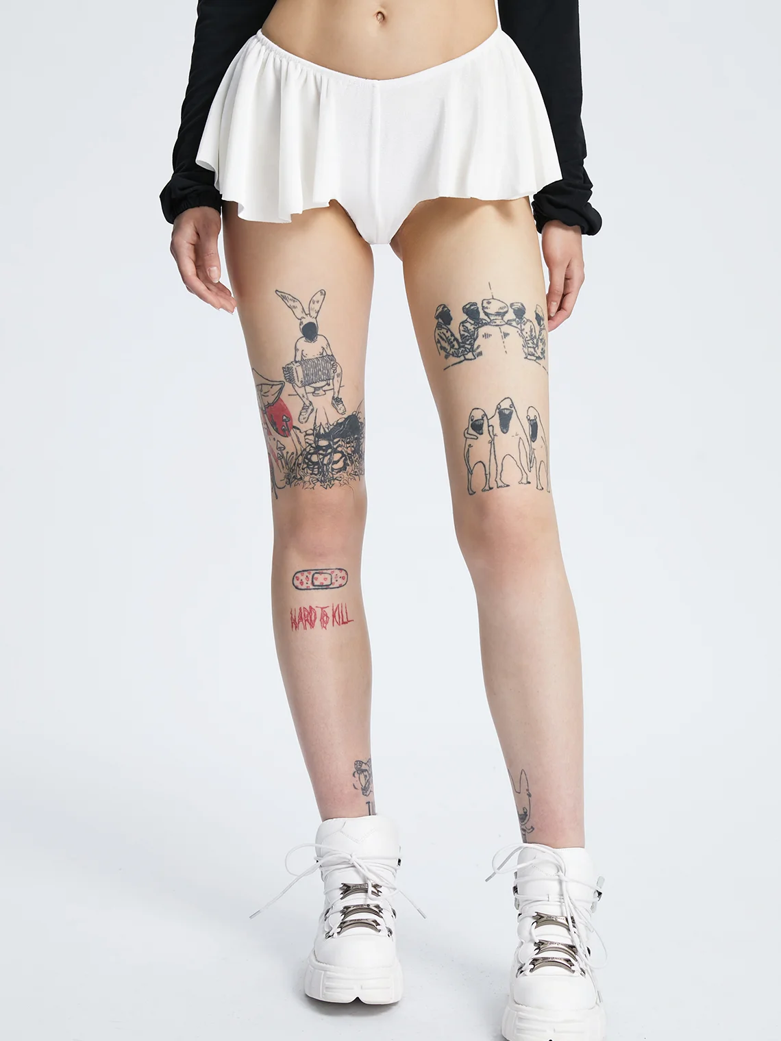 【Final Sale】Y2k White Sleated Bottom Shorts