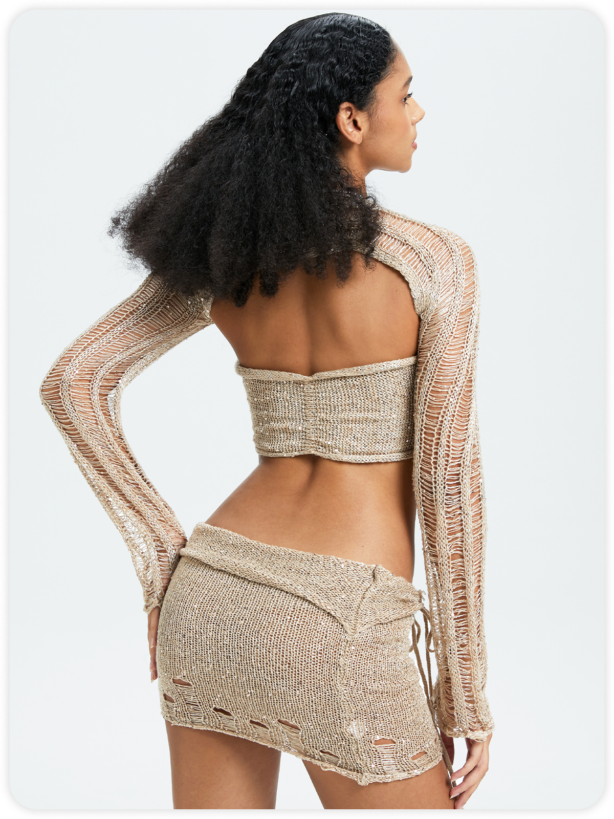 Y2k Camel Two-Piece Set