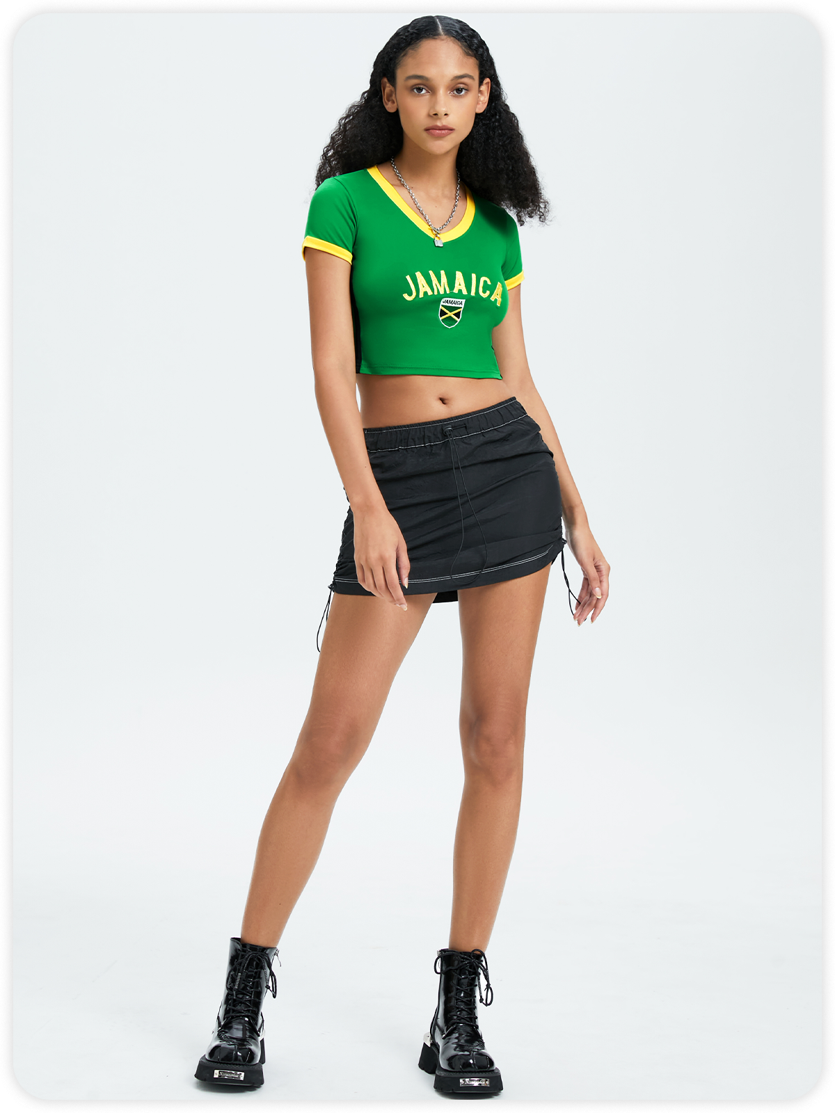 Jamaica Color block Basic Top T-Shirt