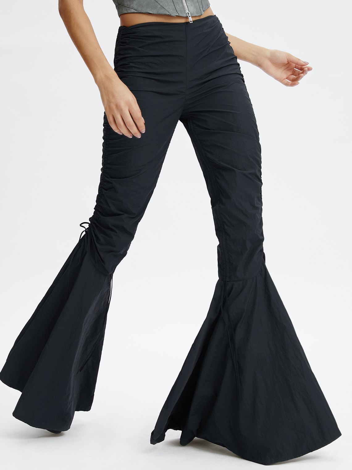 Drawstring Plain Pants