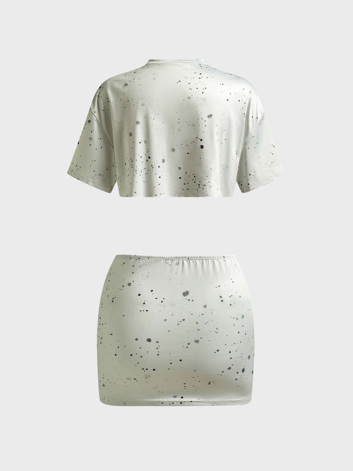 【Final Sale】Printed Set Abstract Top With Skirt Two-Piece Set