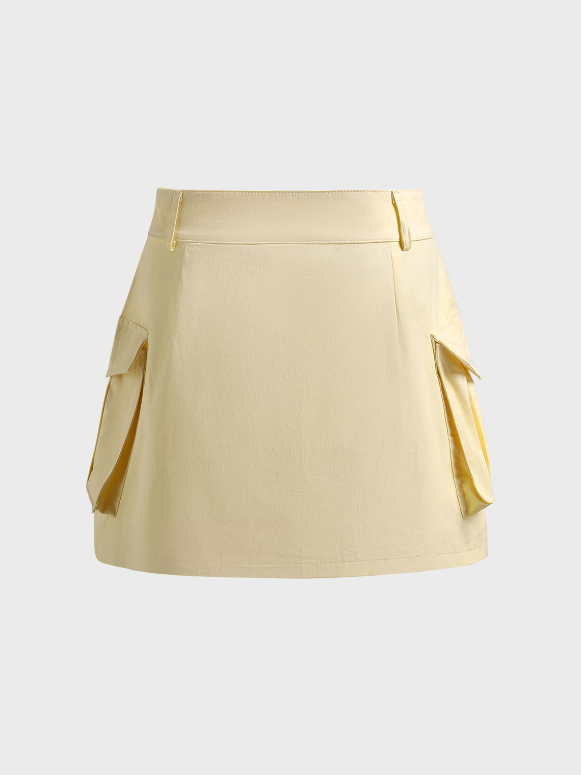 Cargo Pockets Plain Short Skirt