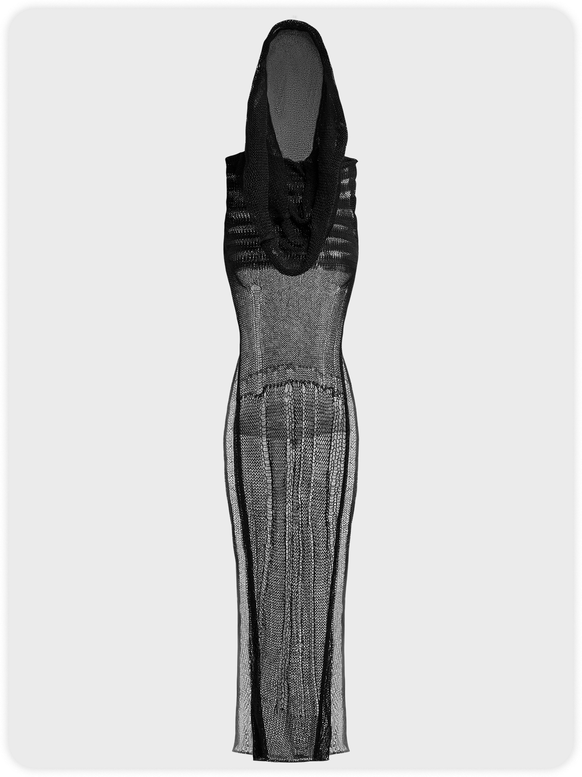 Knitted Side Slit Hoodie Plain Tank Top