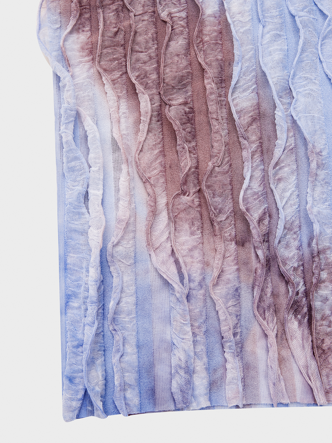 【Final Sale】Texture Fabric Tie Dye Top With Skirt Matching Set