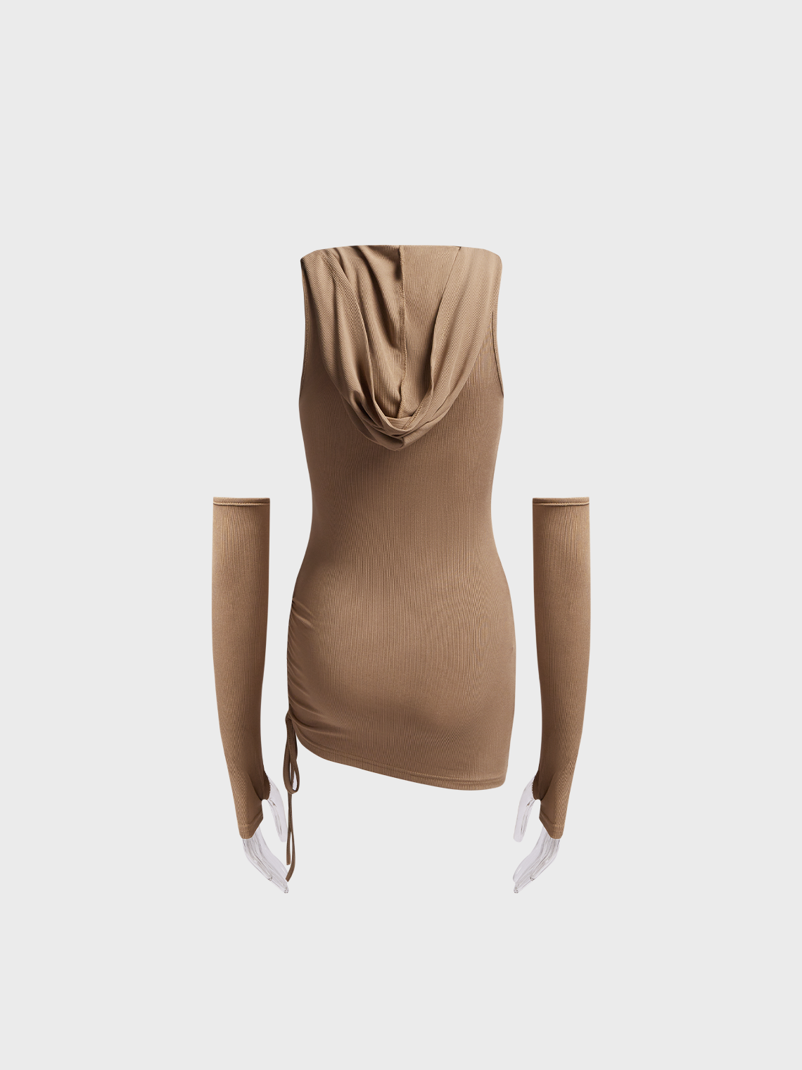 【Final Sale】Hoodie Asymmetrical Plain Sleeveless Short Dress