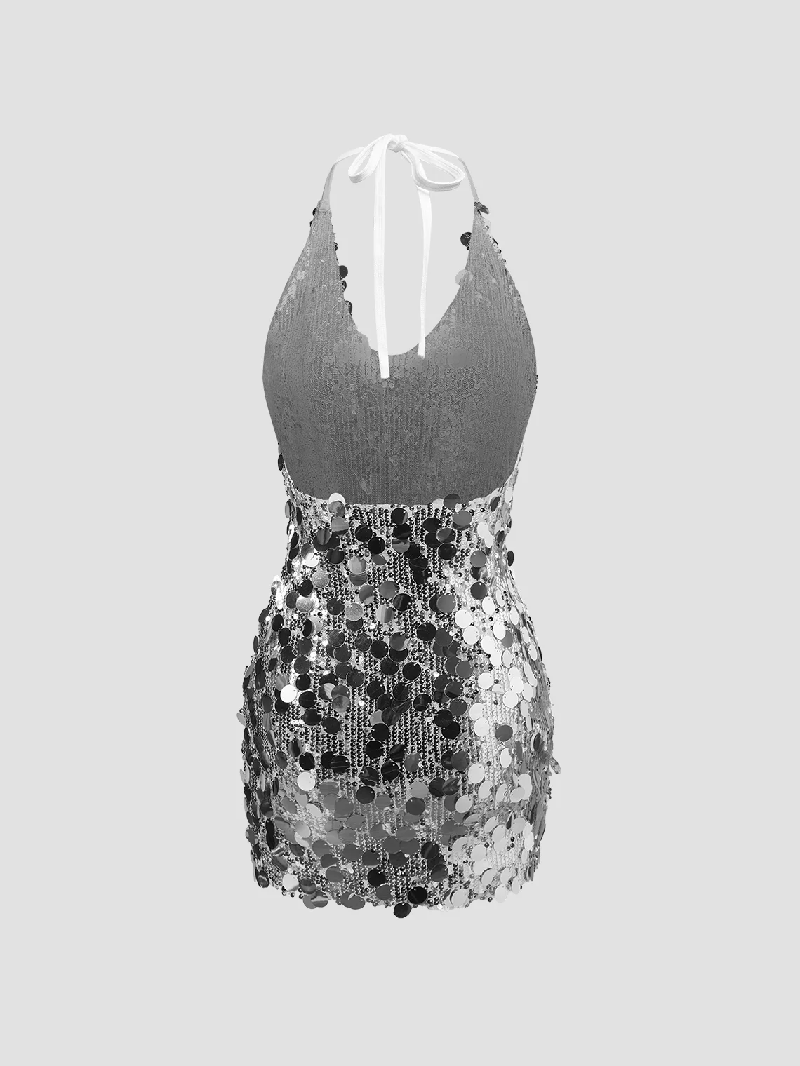 【Final Sale】Backless Halter Ombre Sleeveless Short Dress