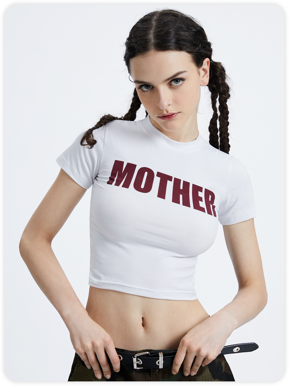 Y2K Crew Neck Tight Text Letters T-Shirt