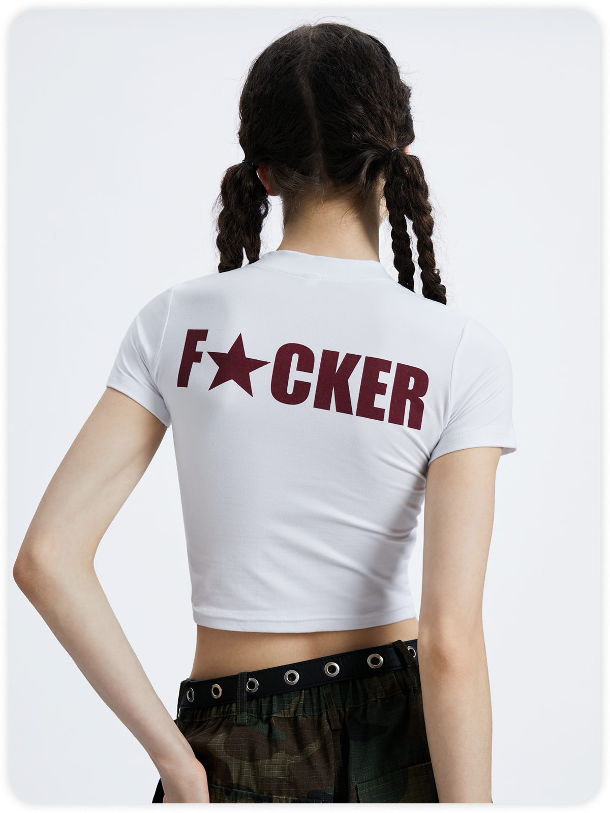 Y2K Crew Neck Tight Text Letters T-Shirt