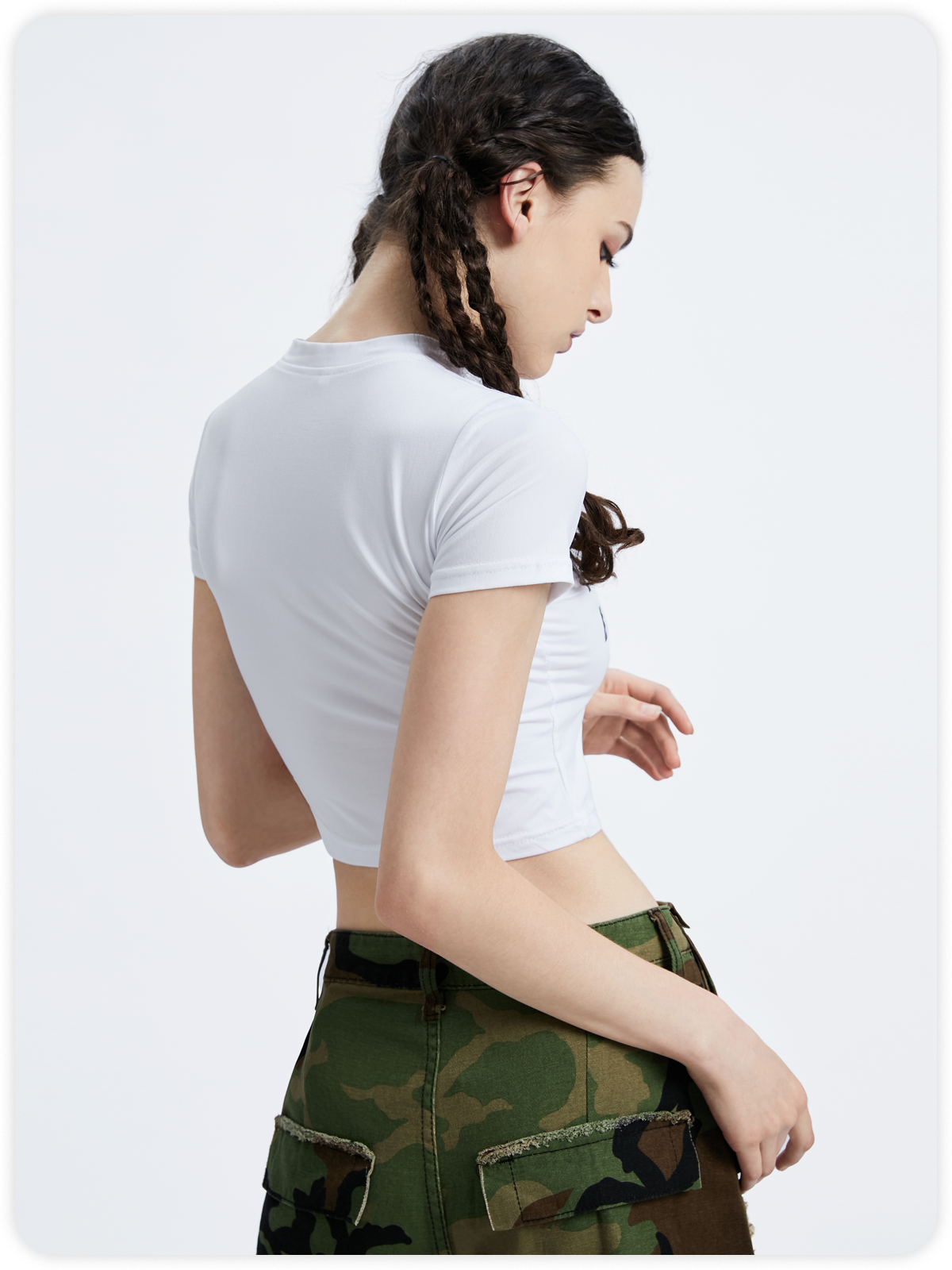 Street White Basic Top T-Shirt
