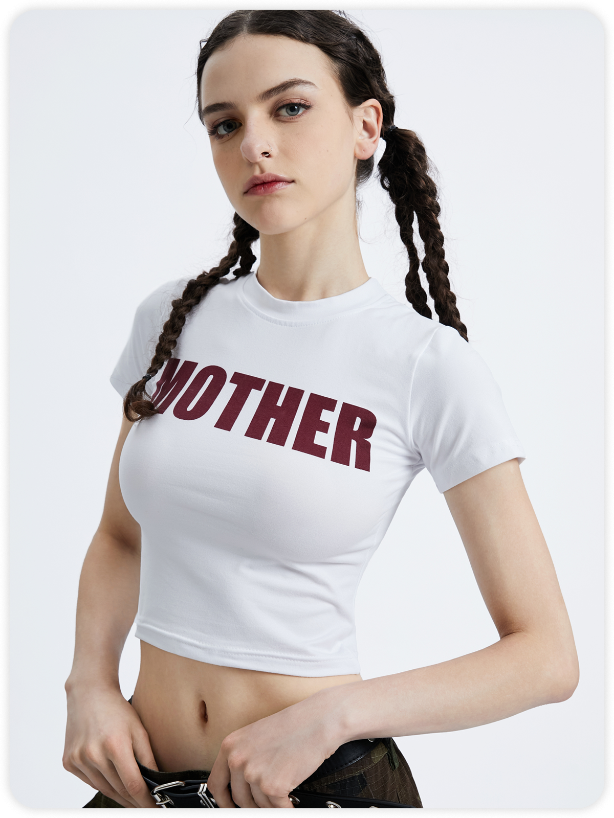 Y2K Crew Neck Tight Text Letters T-Shirt