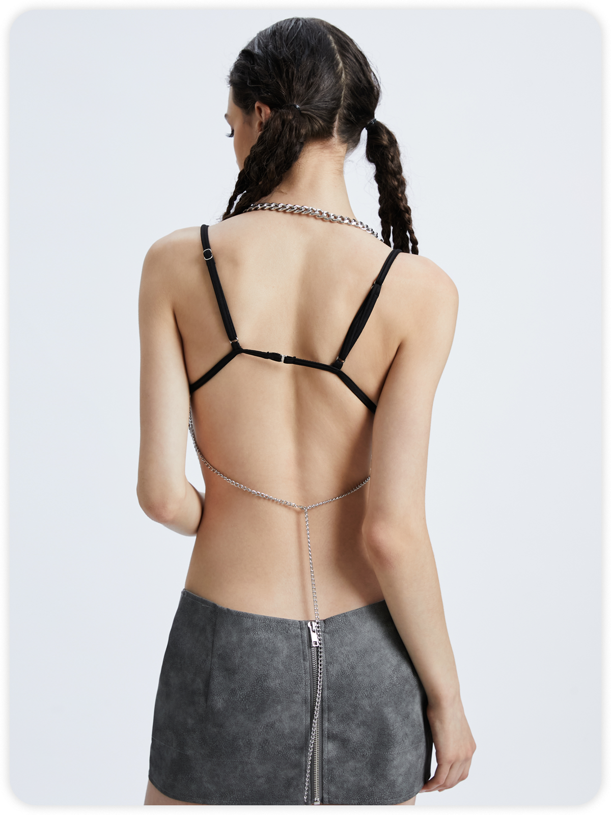 Plain Punk Halter Tight Cami Top