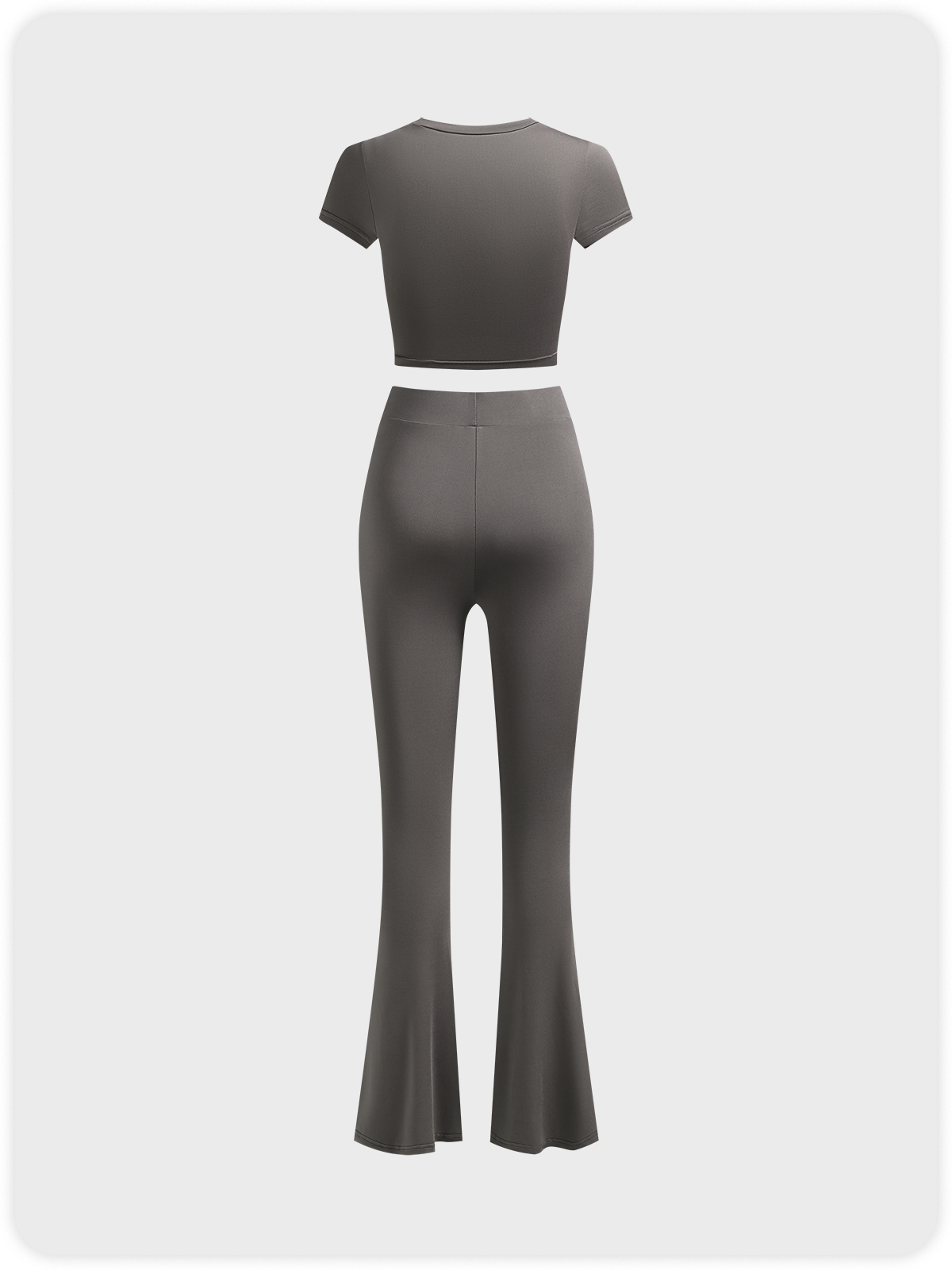 Activewear Plain Top With Pant Two-Piece Set