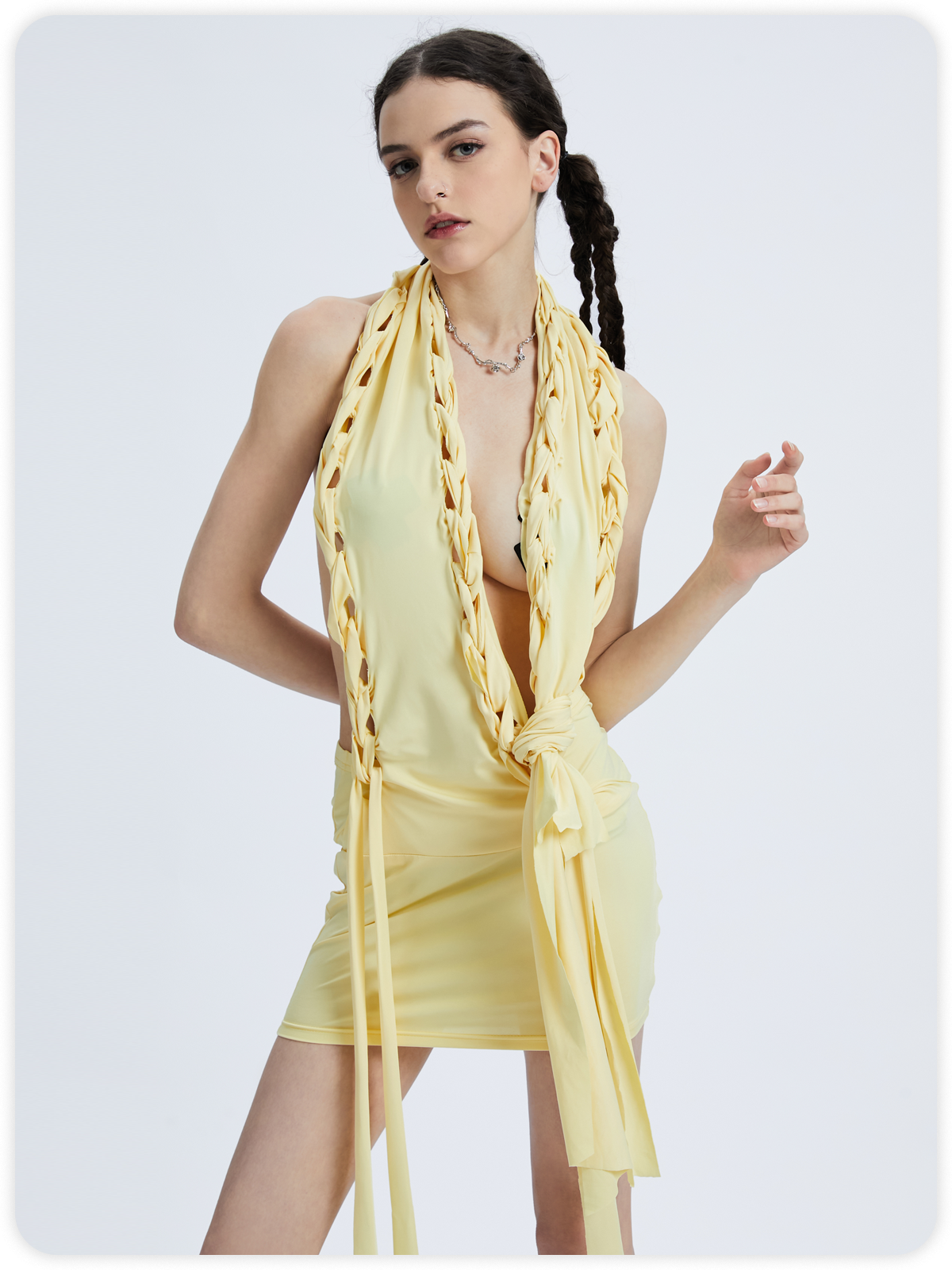 Y2k Asymmetrical design Cropped Dress Mini Dress