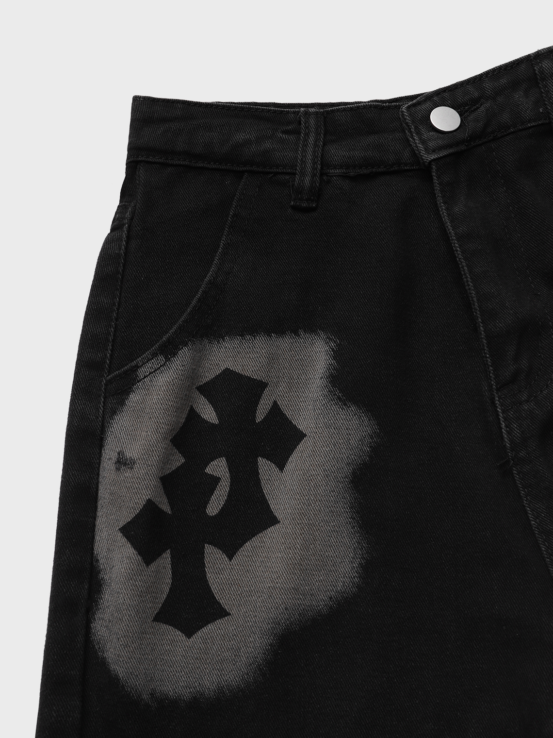 【Final Sale】Denim Cross Straight Jeans