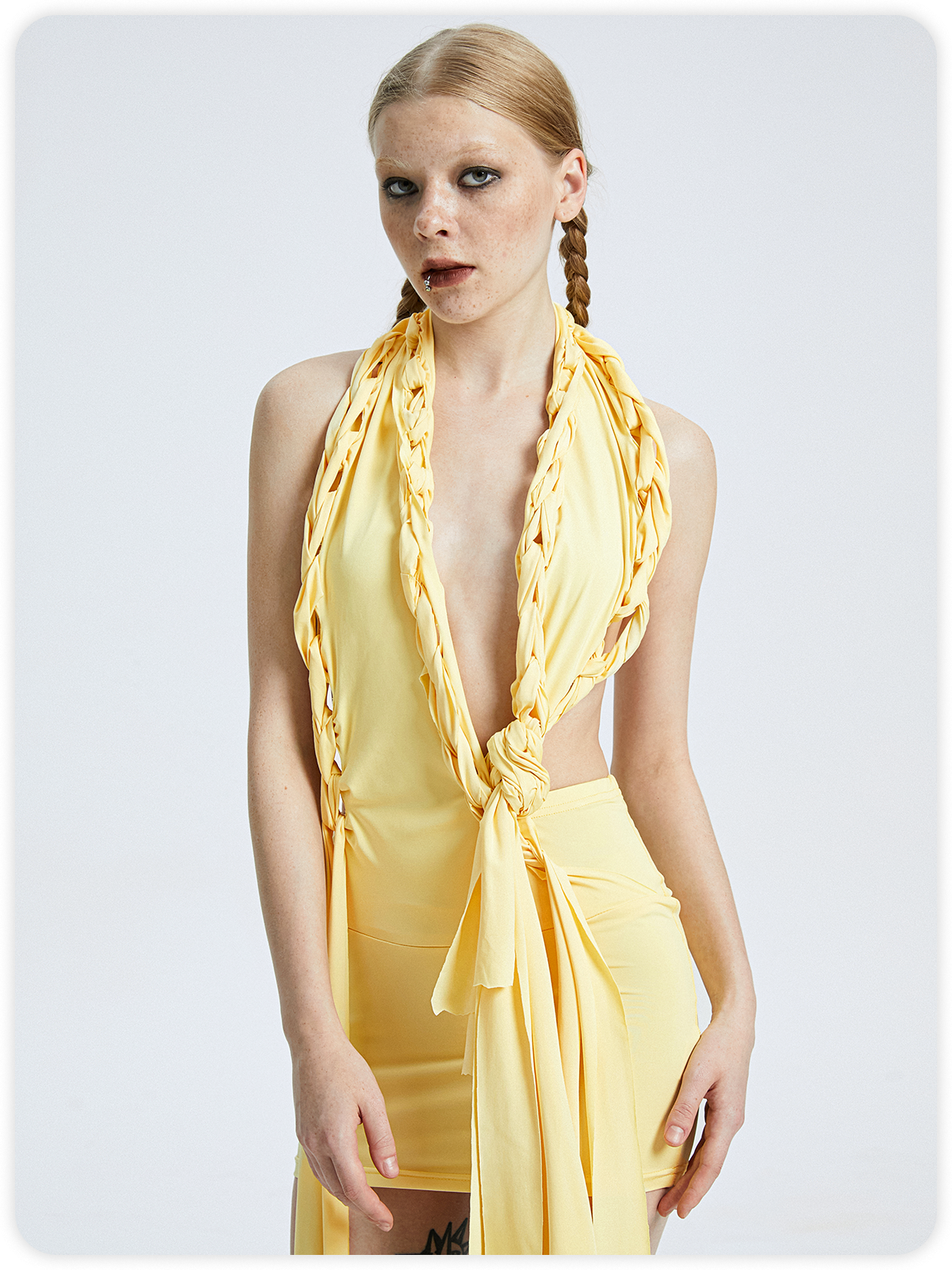 Y2k Asymmetrical design Cropped Dress Mini Dress