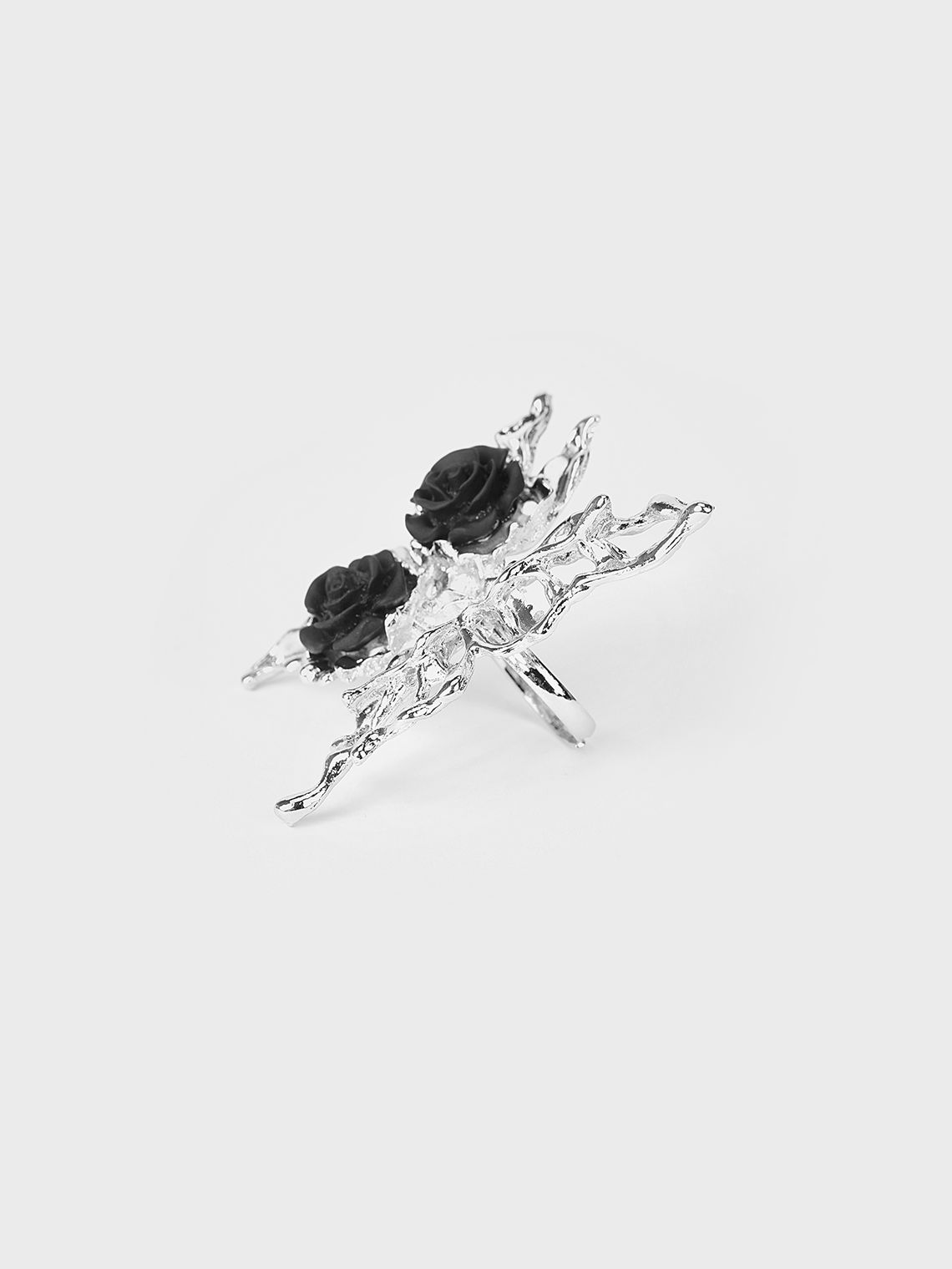 Metal Butterfly Roses Ring