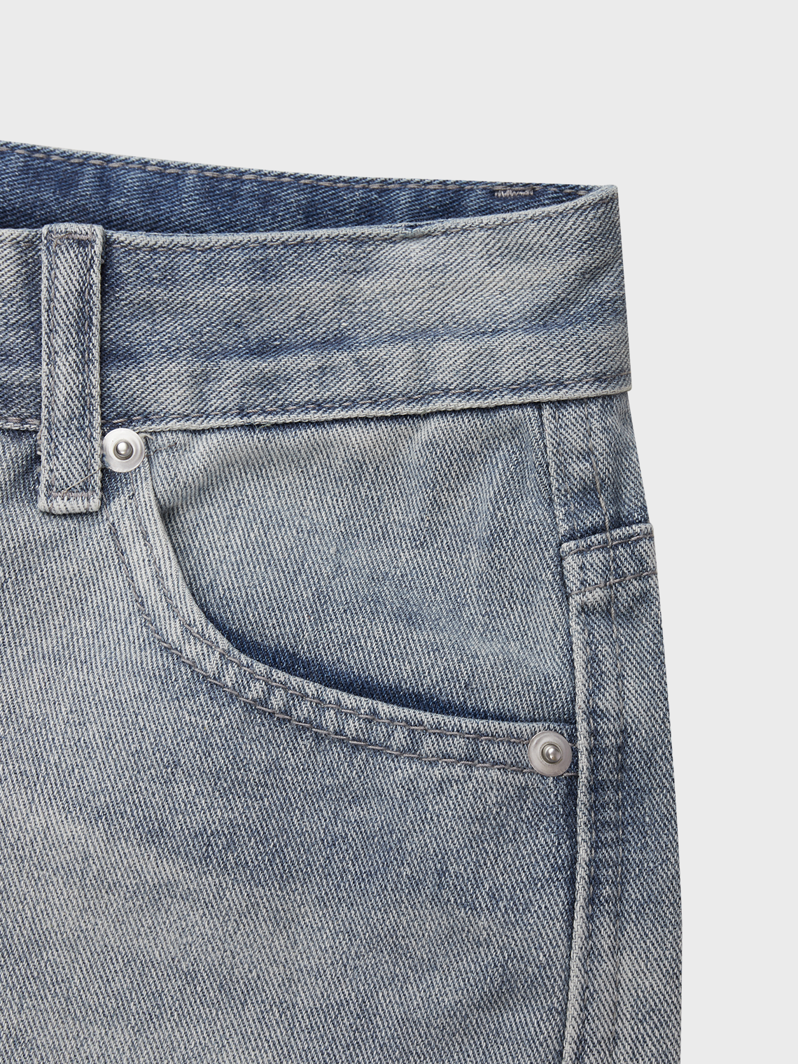 【Final Sale】Denim Raw Edge Embroidery Star Straight Jeans