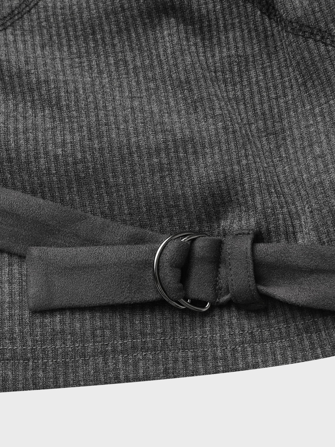 【Final Sale】Rib Fabric Turtleneck Belt Detail Plain Cami Top