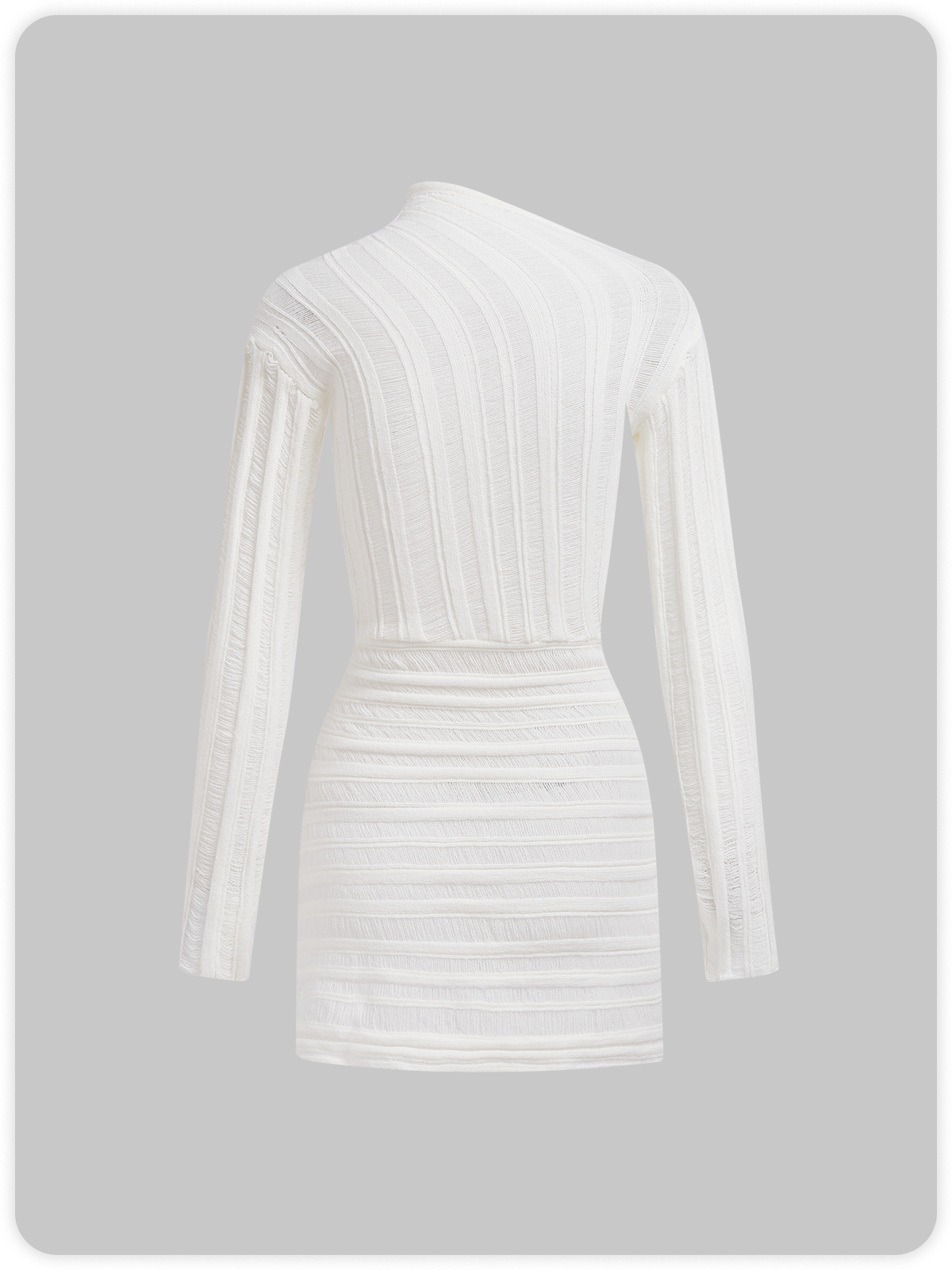 Cut Out Plain Long Sleeve Short Sweater Dress