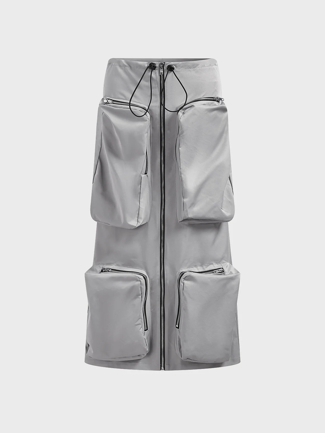 【Final Sale】Twill Pockets Color Block Maxi Skirt
