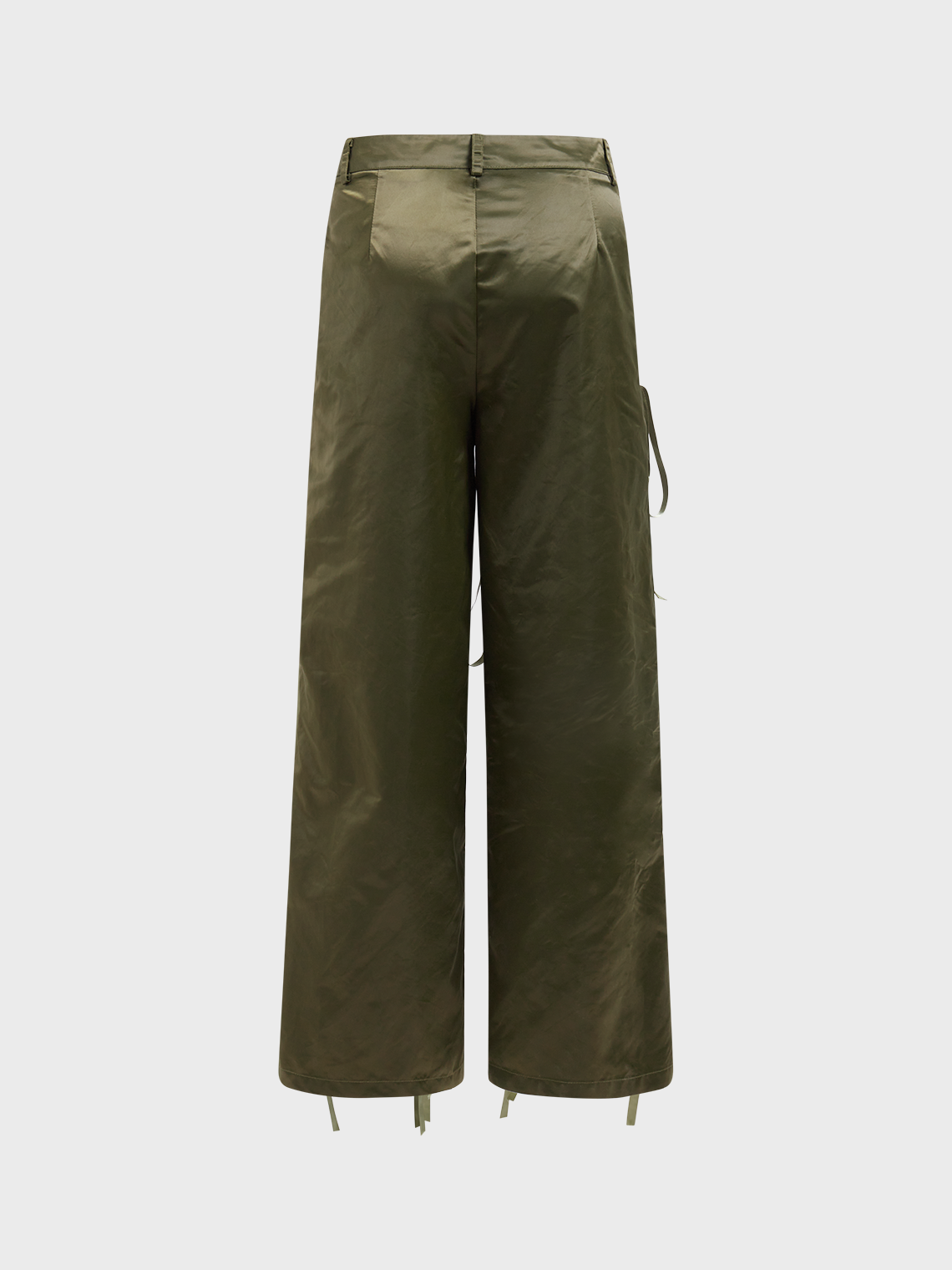 【Final Sale】Pockets Lace Up Plain Pants