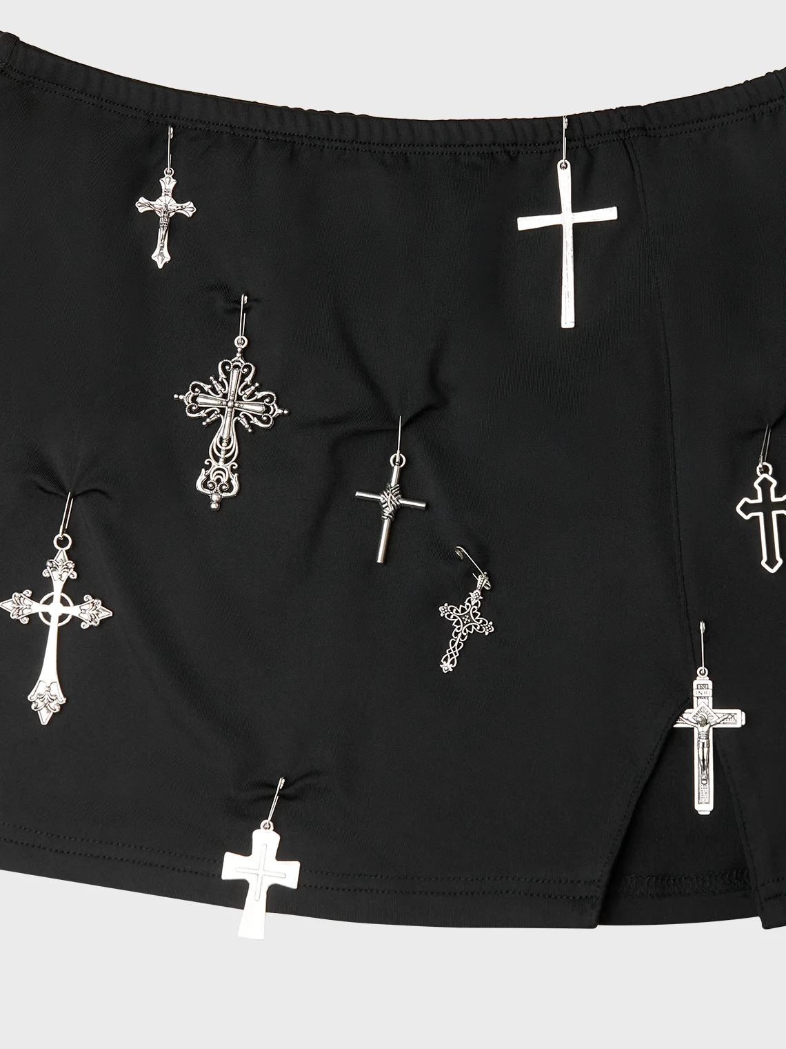 DIY CrossMetal Detail Short Skirt
